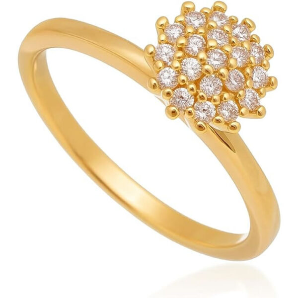 Anel Solitário Debutante 15 Anos ouro 18k - Imagem 2