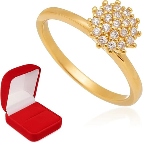 Anel Solitário Debutante 15 Anos ouro 18k - Imagem 5