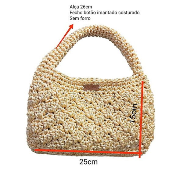 Bolsa de Crochê em fio náutico - Imagem 2