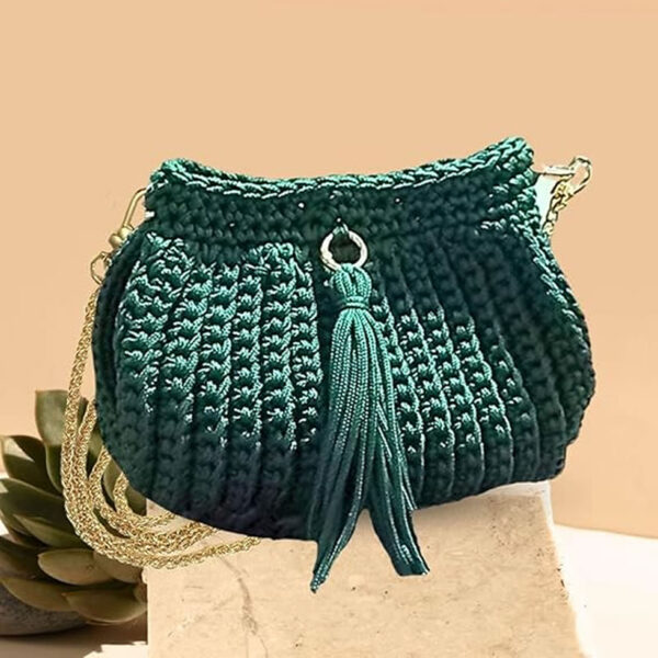 Bolsa de Crochê com Alça de mão e ombro - Imagem 2