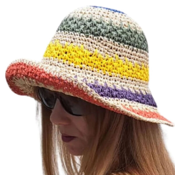 Chapéu Bucket De Crochê Listrado Zra - Imagem 3