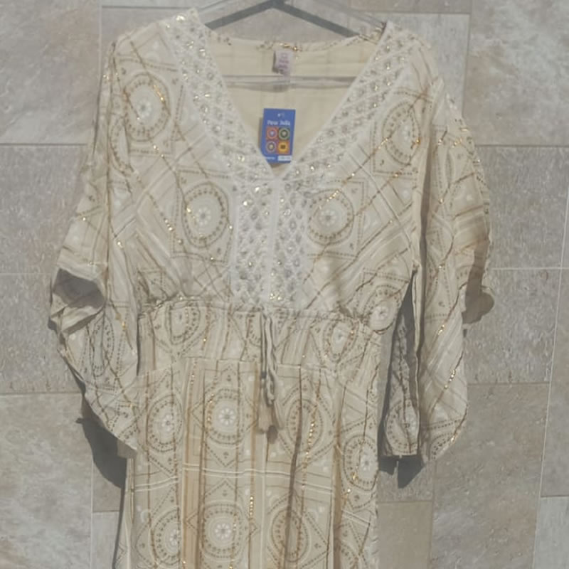 Vestido Indiano Creme 3 Vestido Indiano Creme - Imagem 3