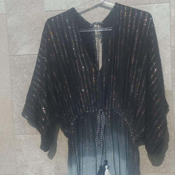 Vestido Indiano Preto, Cinza e Branco - Imagem 3