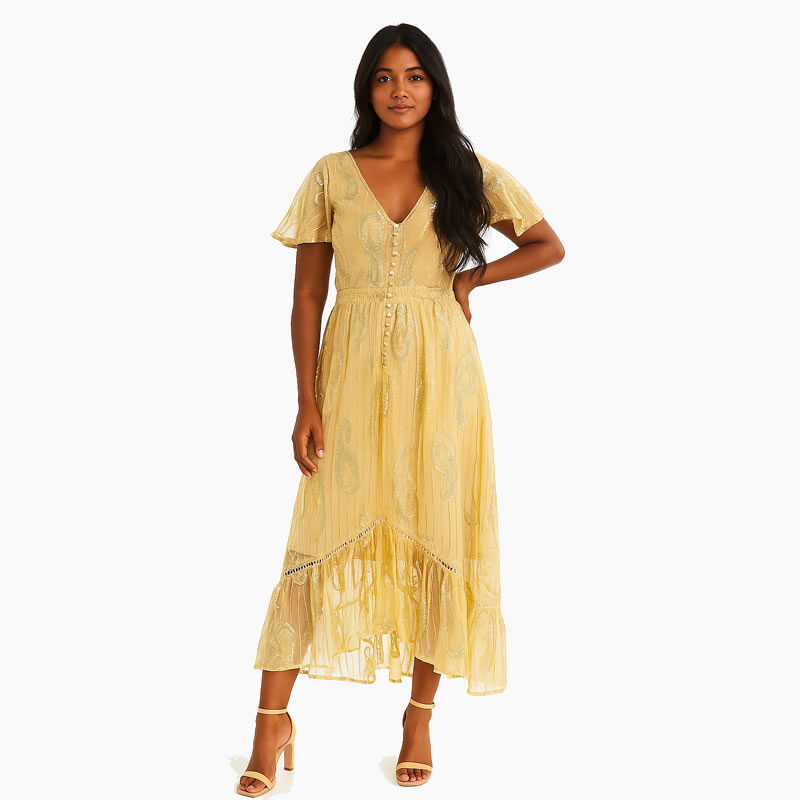 Vestido Indiano Amarelo
