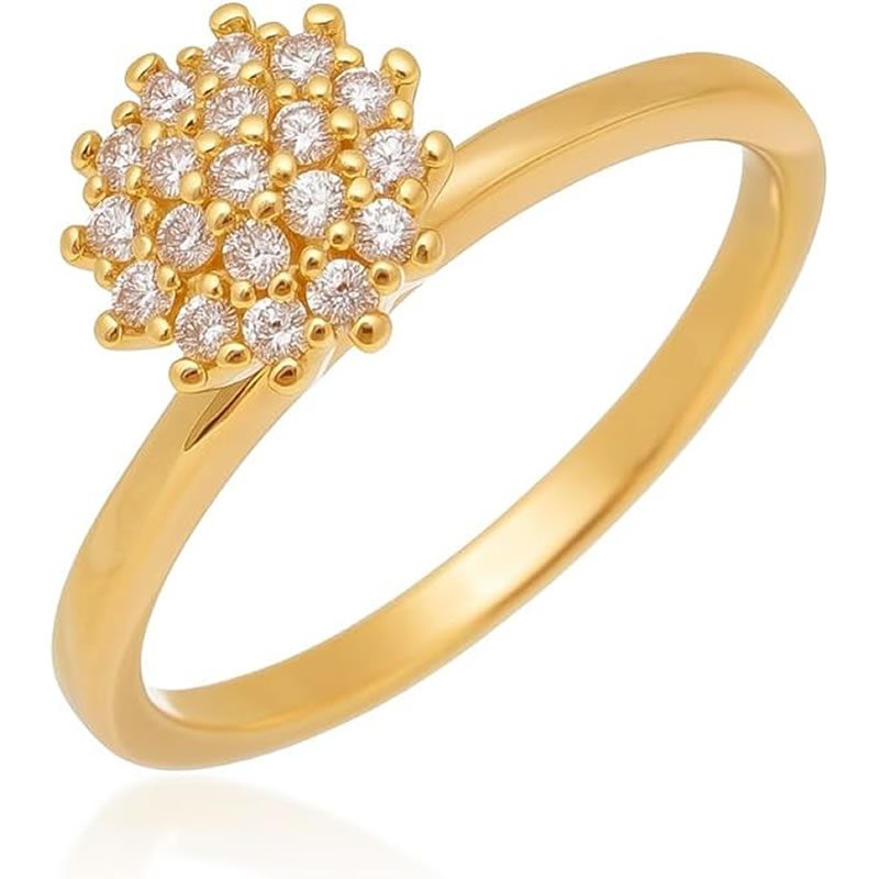Anel Solitário Debutante 15 Anos ouro 18k banhado chuveirinho